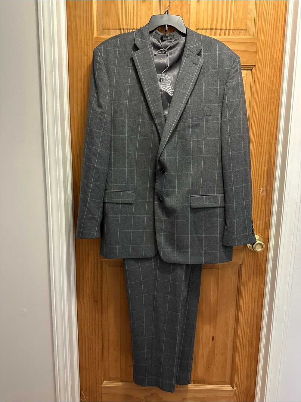 Ralph Lauren Gray Windowpane Two-Piece Suit